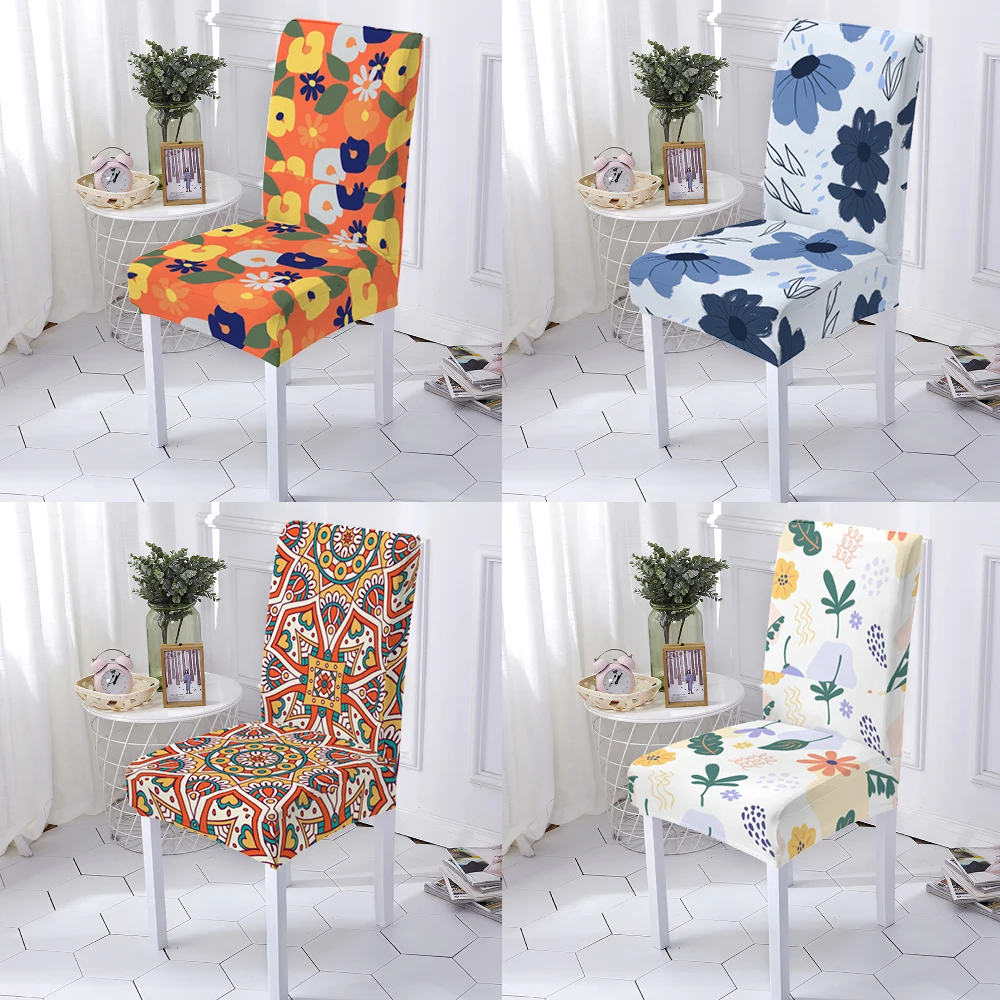 

Animal High Living Chair Covers Spandex Chair Slipcover Chairs Kitchen Spandex Seat Cover Wedding Banquet 1/2/4/6 Pcs Home