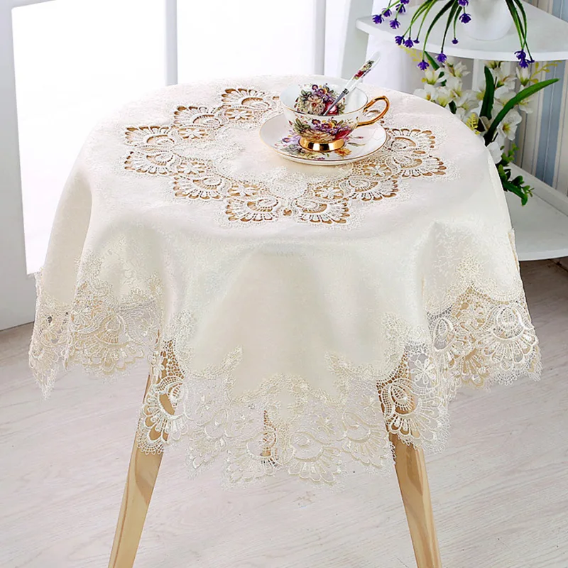 Круглая скатерть Proud Rose европейская роскошная кружевная для стола атласная