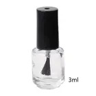 Пустая стеклянная бутылка для лака для ногтей, 351015 мл, прозрачная портативная коробка для хранения UV контейнер для геля, квадратная круглая Кисть для макияжа