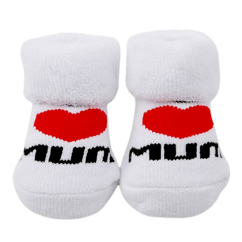 Детские носки Резиновые Нескользящие напольные Love Dad Mum Мультяшные детские для