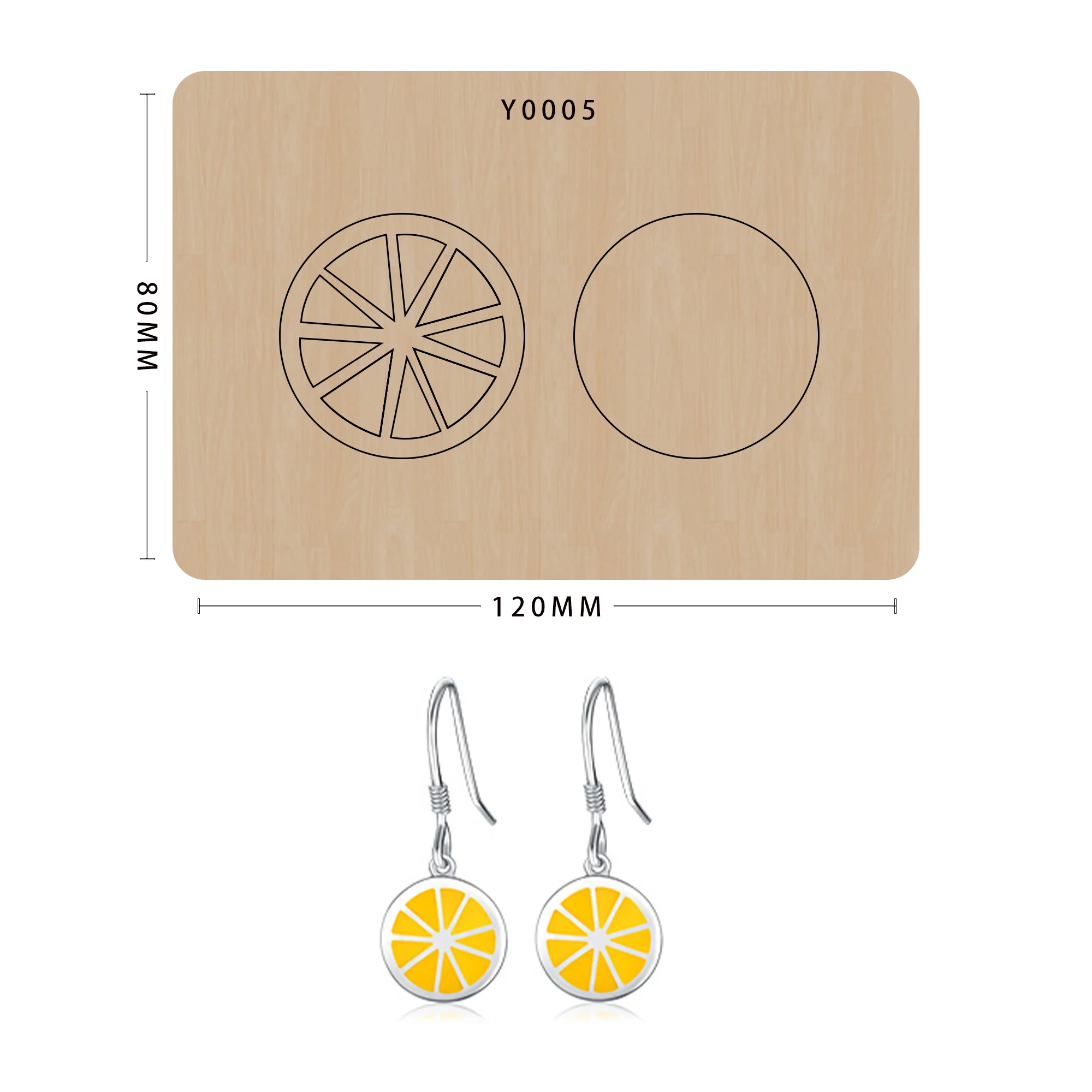 

Earrings Wood Cutting dies DIY Lemon fruit Mold Wooden Cutter leather handmade crafts Suitable for sizzix big shot machines
