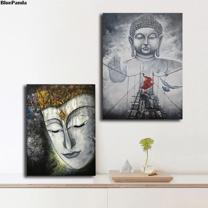 Обои для медитации природный Бог Гаутама Постер Будды Картина на холсте