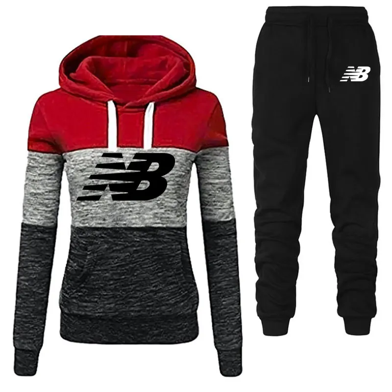 

Winter Tracksuit Woman 2 Pieces Set Print Hoodies+Pants Sportswear Women's Sports Suit Hooded Sweatshirt Set Female Clothes 4XL