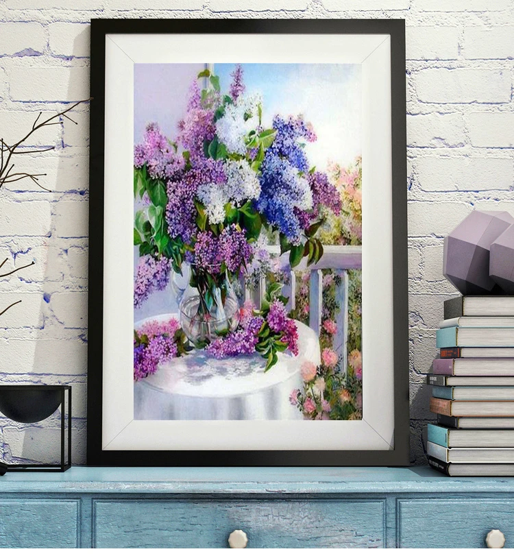 5D DIY Алмазная картина фиолетовая ваза с лавандой набор вышивки крестом Стразы для вышивки дома Декор подарок