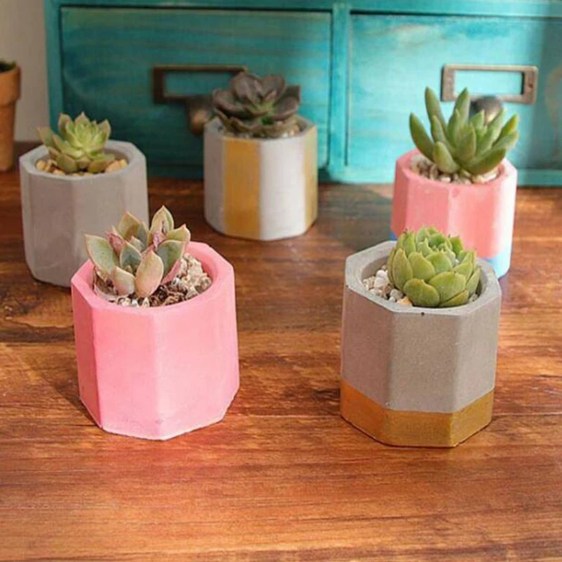 

Succulent Plants Pot Concrete Mold 4 Holes Crafts Pen Holder Clay Silicone Mould