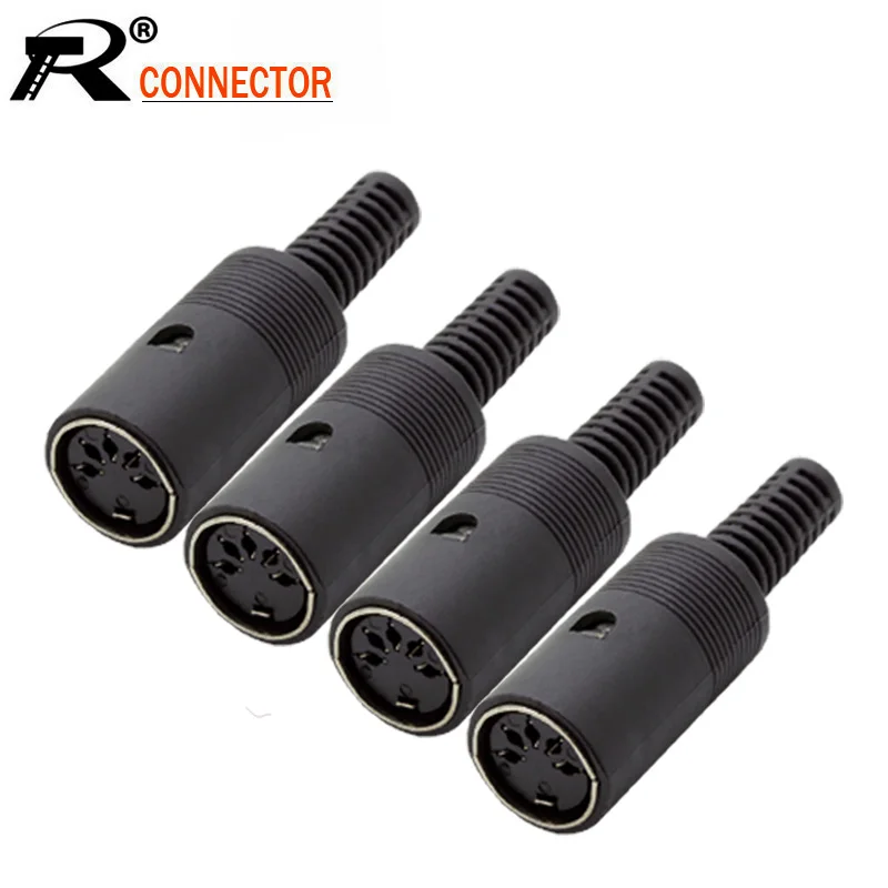 10 шт./лот 5 Pin DIN гнездовой разъем с пластиковой ручкой контактный проводной для