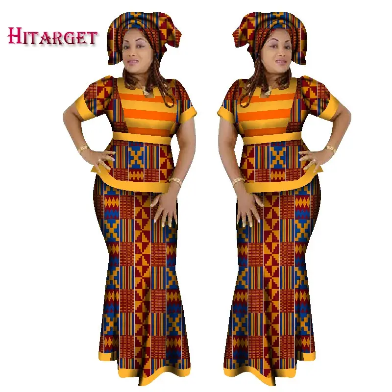 2020 Hitarget африканские женщины 2 шт. комплект Дашики хлопок печать воск комплект:
