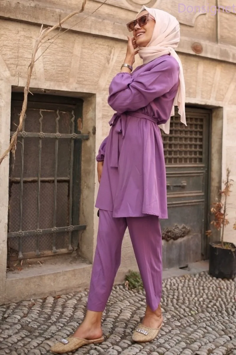 

Donsinet Muslim Sets Muslim Fashion Women Arab Turkish Set Dubai Saudi Arabia Abaya Turkey Muslim Women Sets