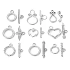 Серебристые застежки из нержавеющей стали, модные переключатели, застежки для браслетов, ожерелий, изготовления ювелирных изделий