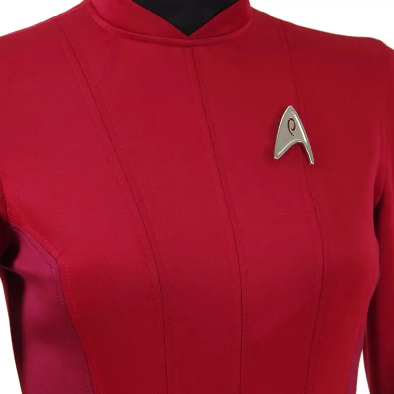 

CosDaddy Nyota Uhura Cosplay Costume Red Uniform Dress Women Costume Trek Communication Officer Uniform