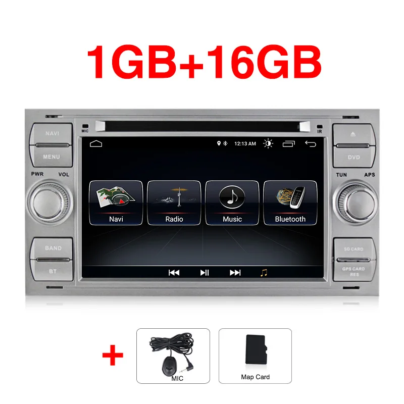 Car dvd S Android 8,0 для Ford Mondeo Focus Transit C-MAX S-MAX Fiesta автомобильный dvd мультимедийный плеер gps Навигация BT wifi RDS карта Микрофон - Цвет: Car dvd S