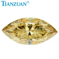 yellow color marquise shape diamond cut sic material moissanites loose gem stone