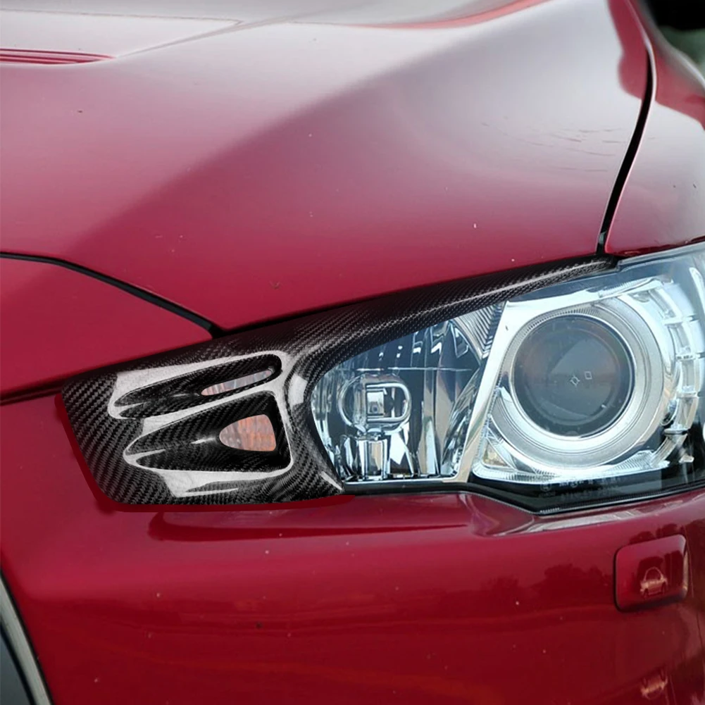 

Carbon Fiber Headlight Eyelids Mitsubishi Lancer EVO Car Exterior Accesories Headlight Covers for Car Front Headlamps Black