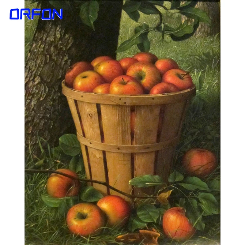 

orfon Frame Picture Classical Apple Diy Painting By Numbers Acrylic Canvas Painting Print On Canvas For Home Wall Art Decors