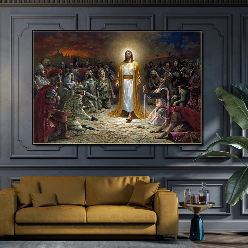 Холст печать портрет Иисуса настенные картины холст христианские декоративные