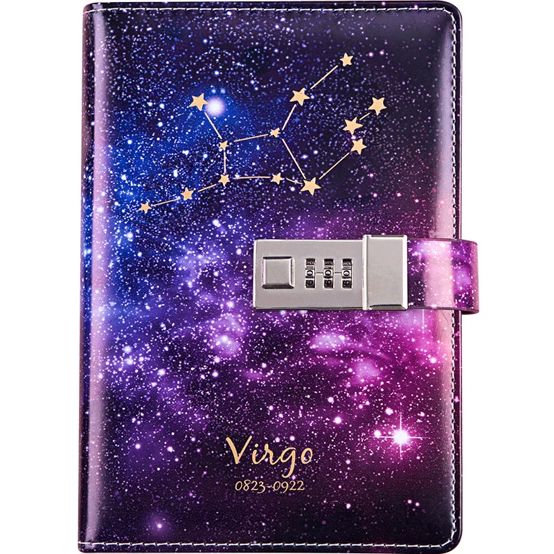 Дневник созвездия с замком записная книжка B6 из искусственной кожи дневник для