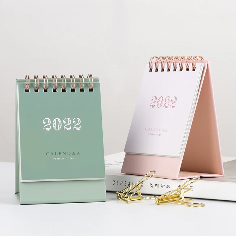 

2021-2022 Simple Morandi mini Desktop Paper simple Calendar dual Daily Scheduler Table Planner Yearly Agenda Organizer