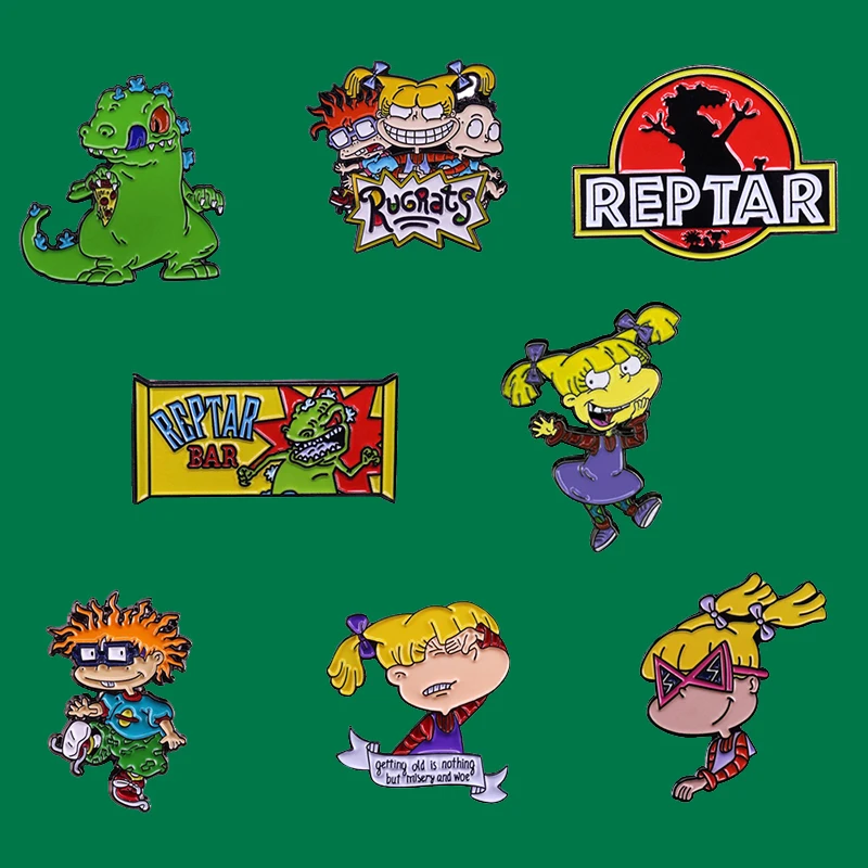 Анжелика солений Чаки штырь отворотом Reptar бар значок мир детей 90s