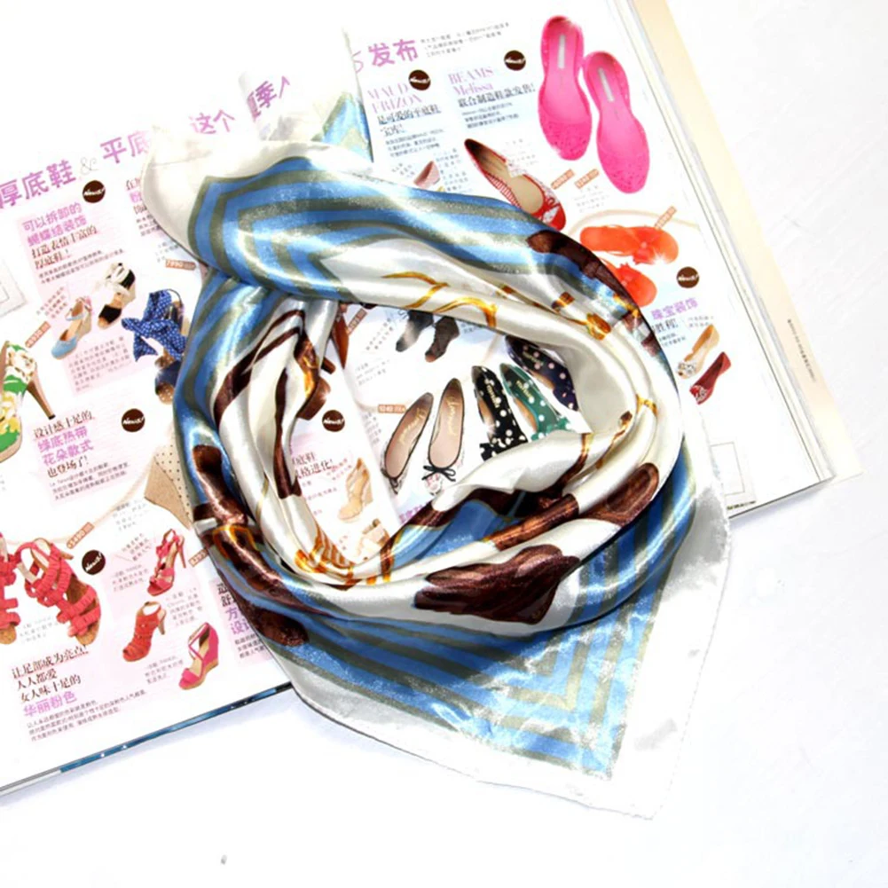 Высококачественный небольшой квадратный шарф женские атласные шарфы