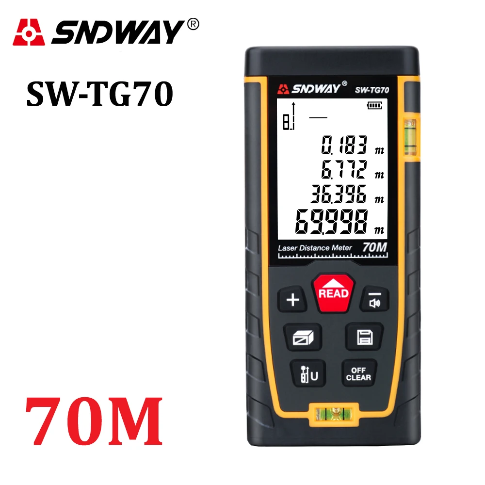 SW-TG70 SNDWAY цифровой лазерный дальномер линейка 40 м 50 м 60 м 70 м 80 м 100 м 120 м trena finder ленточный дальномер тестер инструмент - Цвет: SW-TG70