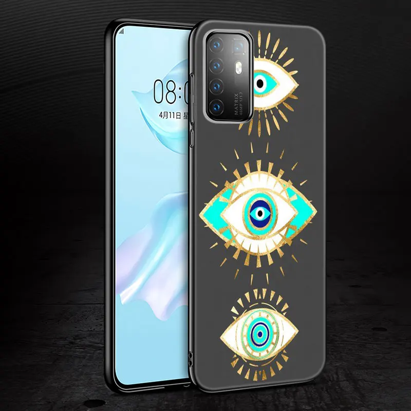 Evil Eye Fashion Case For Huawei P20 P30 P40 P50 Pro P8 P9 P10 Lite 2017 P Smart Z S 2020 2021 Pro 2018 2019 Black Cover images - 6