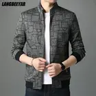 Высококачественные Новые дизайнерские Брендовые повседневные Модные мужские пальто и куртки с воротником-стойкой, Классическая Осенняя ветровка на молнии, мужская одежда