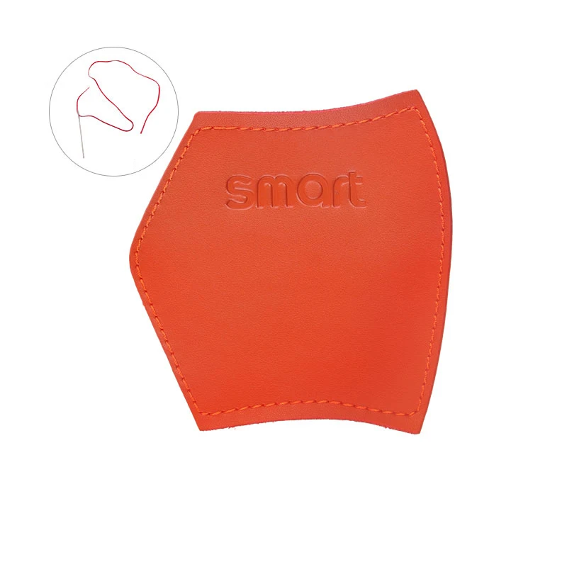 Orange-1 pair Накладка на ручку двери автомобиля внутренняя кожаная защитная декоративная крышка для Mercedes Smart 453 fortwo аксессуары для стайлинга автомобиля - Название цвета: Orange-1 pair