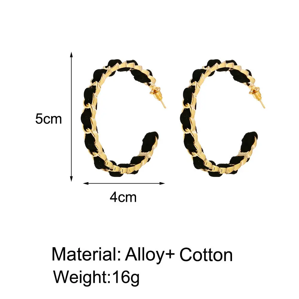 

European And American Hot-Selling Black Gold Circle Shape 2021 New Design Round Earrings Fashion Ladies Exquisite Jewelry Gifts