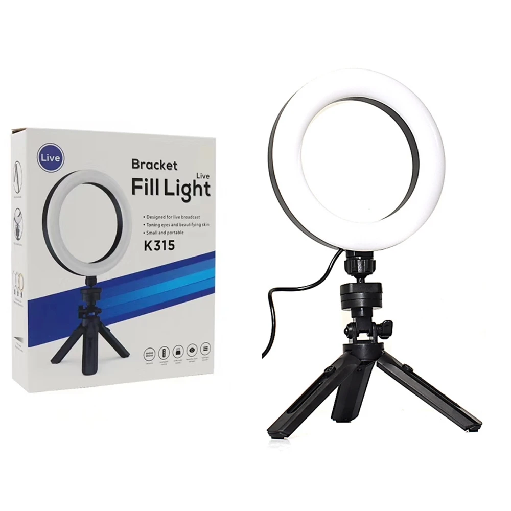 

6inch Dimmable Ring Fill Light Mini Adjustable Tripod Stand Mobile Phone Selfie Light For For Make-up Live Streaming