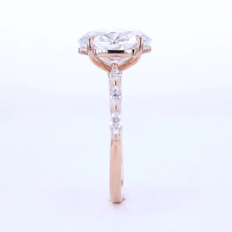 Женское кольцо с муассанитом овальной огранкой 10 к 4 карата | Украшения и