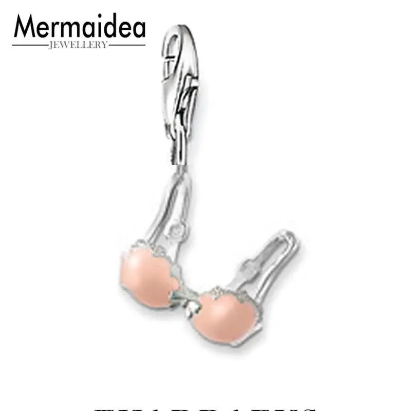 Бесплатная доставка посеребренные эмалевые подвески для бюстгальтера розового