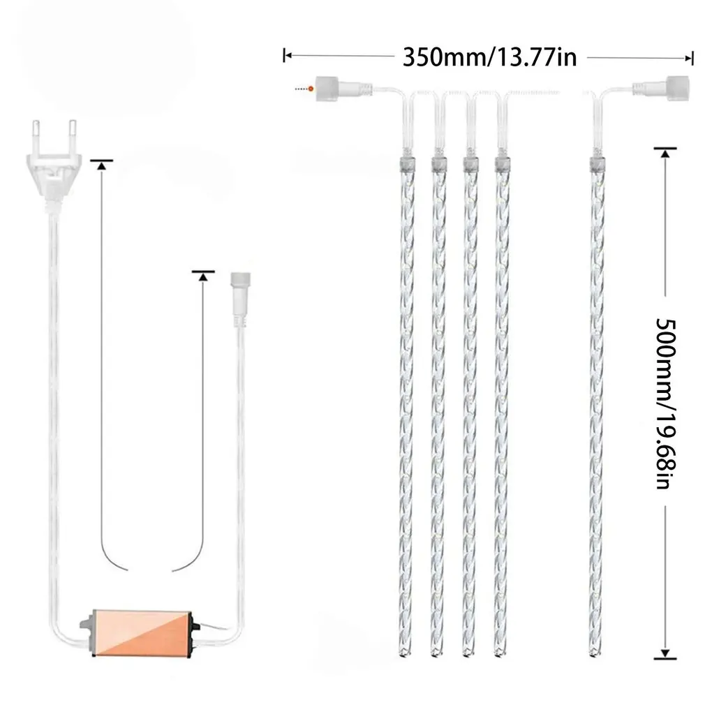 

50cm LED Meteor Shower Garland Holiday Strip Light Outdoor Waterproof Fairy Lights For Garden Street Christmas Decoration