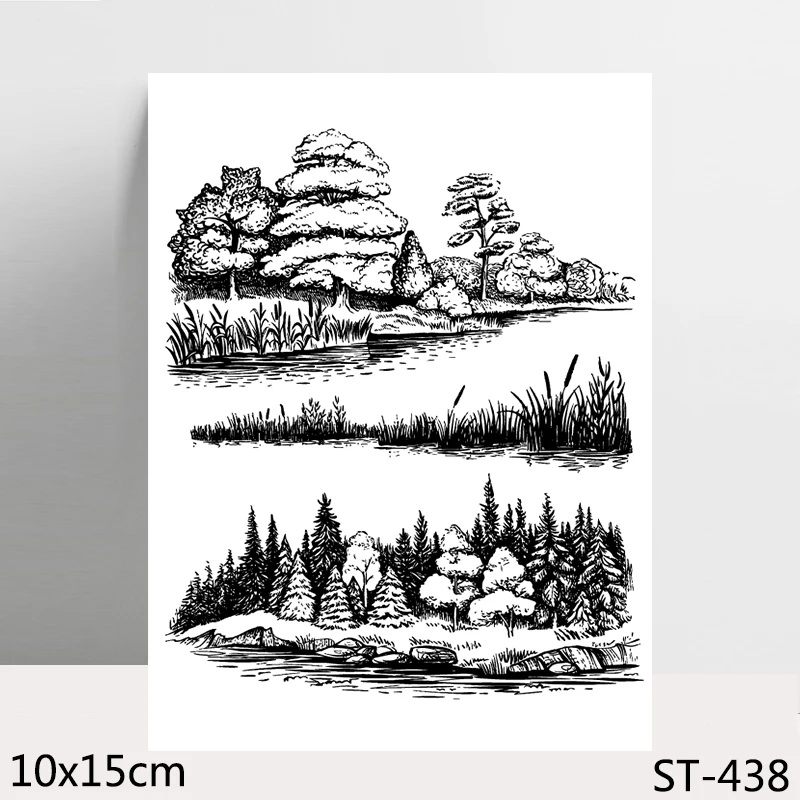 

ZhuoAng Small river in the forest Transparent seal / sealed DIY scrapbook / album decoration card / seamless seal