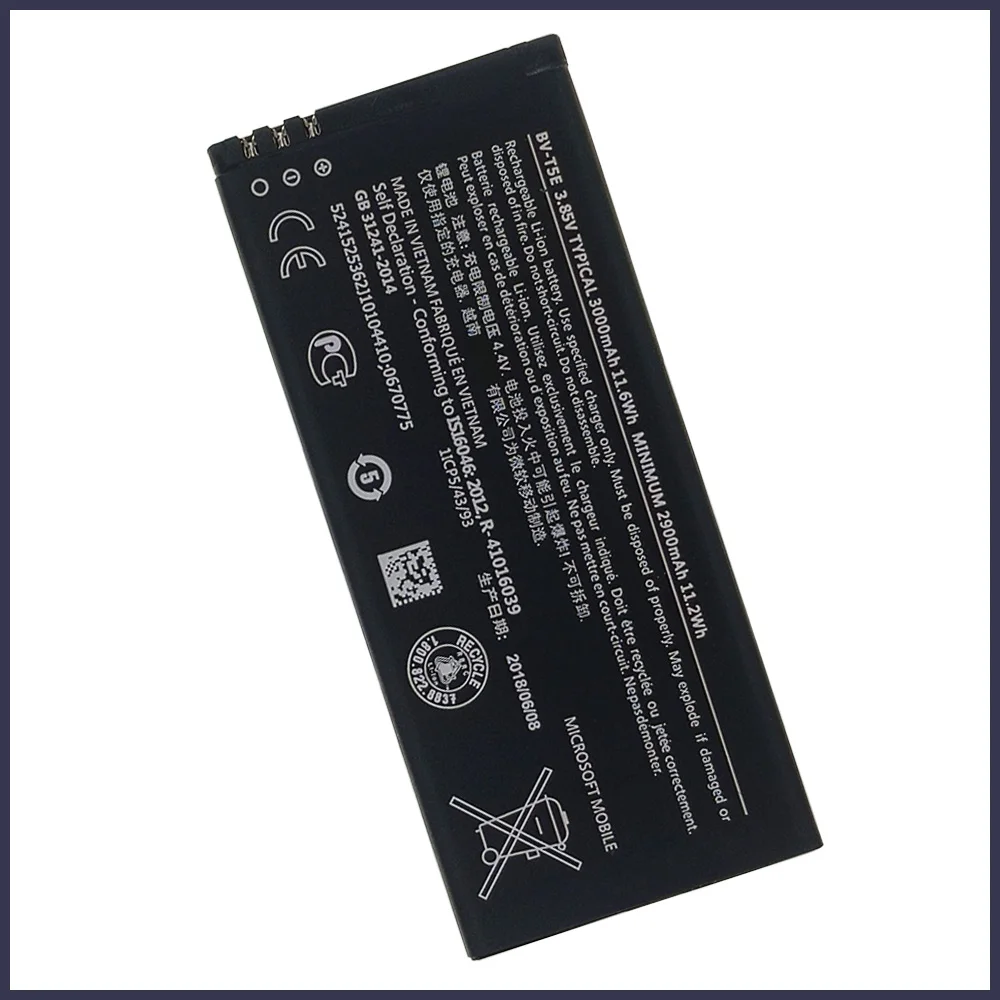 100% Оригинальный аккумулятор 3000 мА · ч BV-T5E BVT5E для Nokia Lumia 950 RM-1104 RM-1106 RM-110 McLa новый