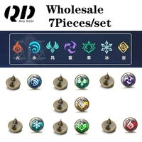 wholesale 7 piecesset game genshin impact earrings trend jewelry for genshin badge element vision gods eye player gift