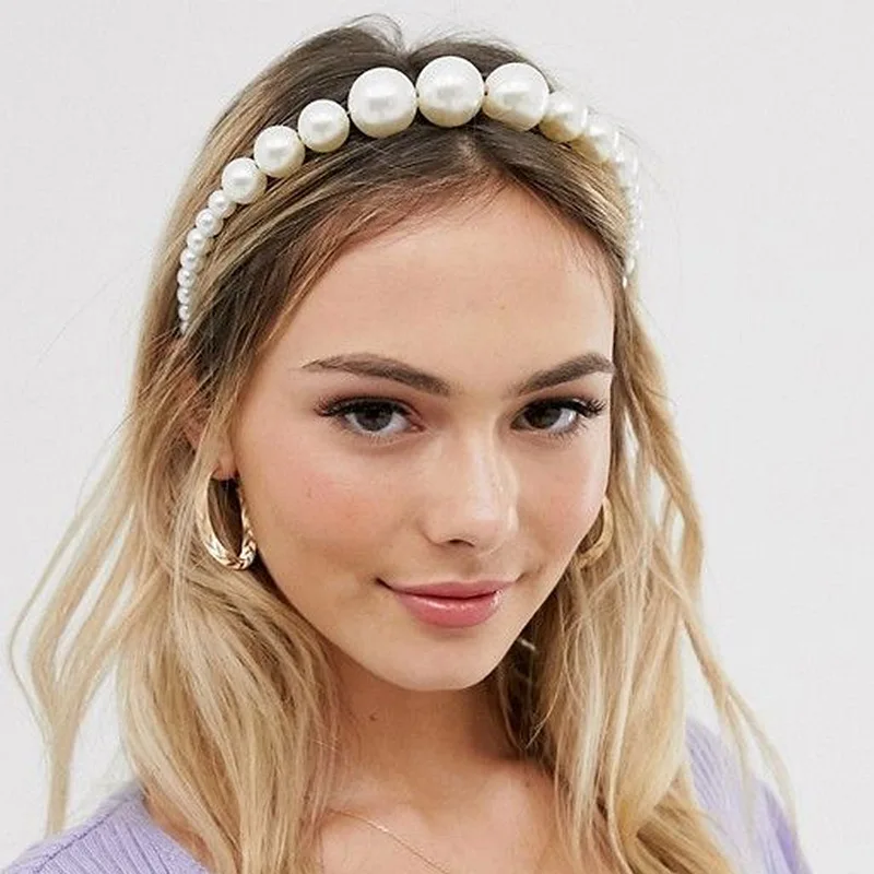 Женский обруч для волос Coroa модная большая жемчужина невесты подружки свадебные