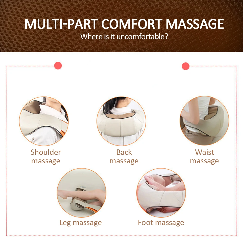 

Effective Neck Roller Massager Improve Circulation Health Care Relaxation Cervical Upgraded Version 3D Kneading 8 Head