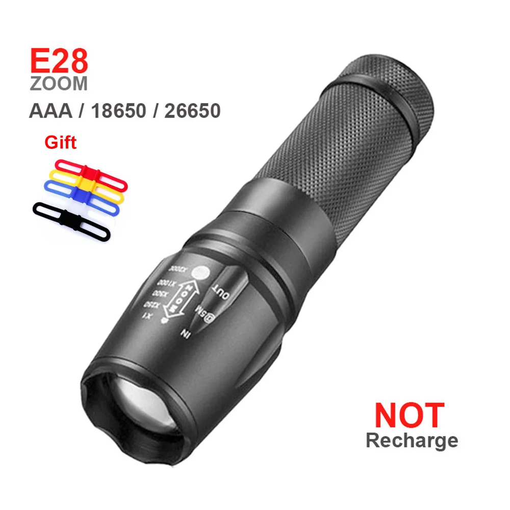 USB флэш-светильник перезаряжаемый XM-L T6 светодиодный 3800lm AAA фонарь светильник 500 м масштабируемый 18650 водонепроницаемый светильник s - Испускаемый цвет: SET E E28