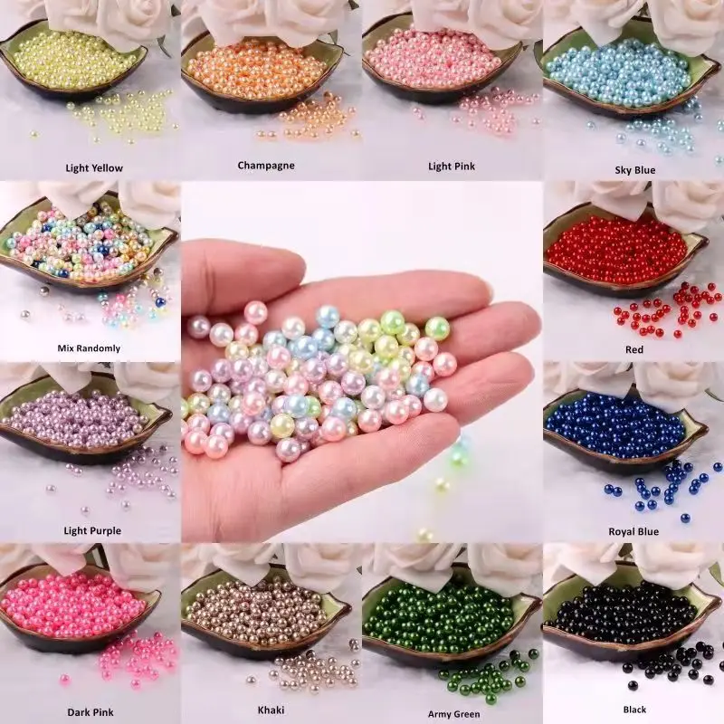 

Loose 1.5mm-12mm 20 Color No Holes Pearl DIY Plastic Imitation Pearl Bead for clothing Nail Art Craft Art Decorations