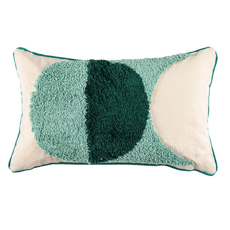 

808B Green Series Boho Ethnic Style Tufted Cushion Pillow Cover Handmade Throw Pillow