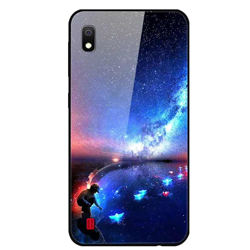 28 Для samsung A10 чехол закаленное стекло твердая задняя крышка для samsung Galaxy A10 A 10 A10S A 10S чехлы для телефонов силикон бампер Coque - Цвет: 28