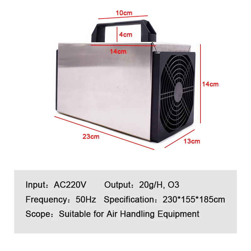 

220V 20g/h O3 Ozone Generator Machine with Timing Controller Air Purifier Disinfection Sterilization Cleaning Formaldehyde