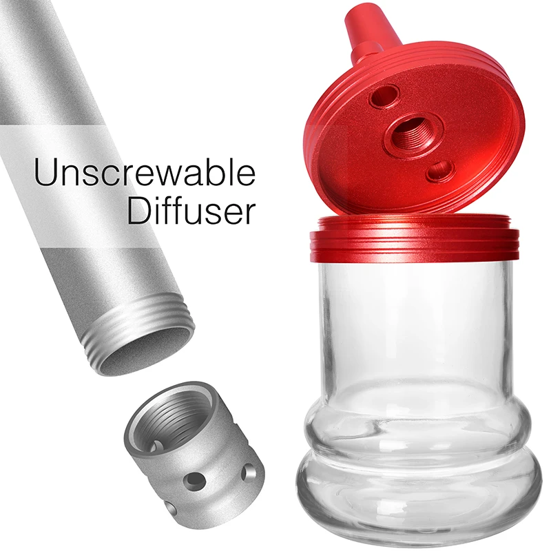 Новинка 2021 стильный портативный дорожный кальян с курительной трубкой из стекла