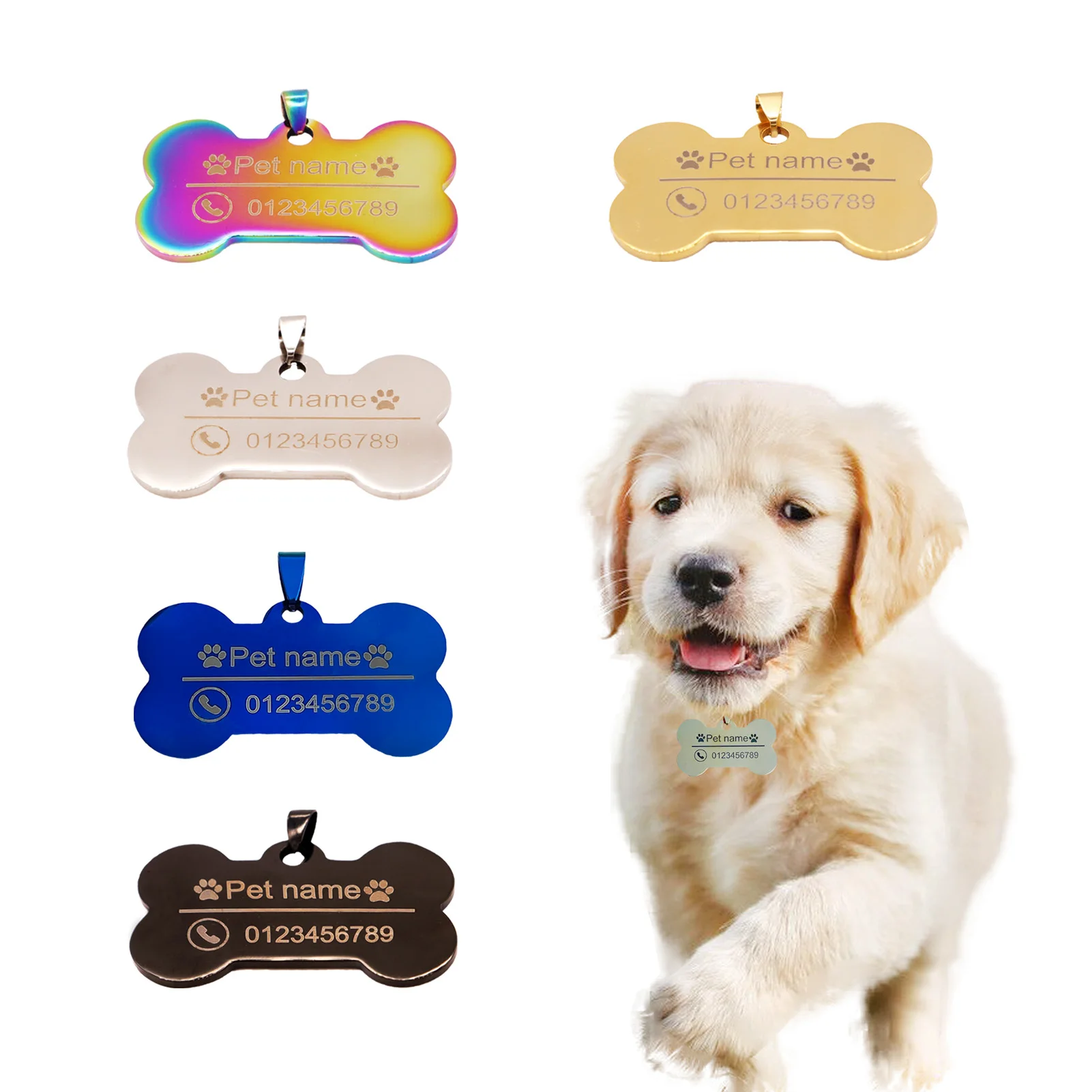 Индивидуальная Персонализированная бирка на ошейник для кошек и собак лазерная