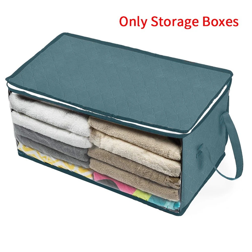 

2pcs/set Folding Organizer Zipper Luggage Closet Bag Storage Box Home Clothes Blanket Quilt Sweater Portable Container