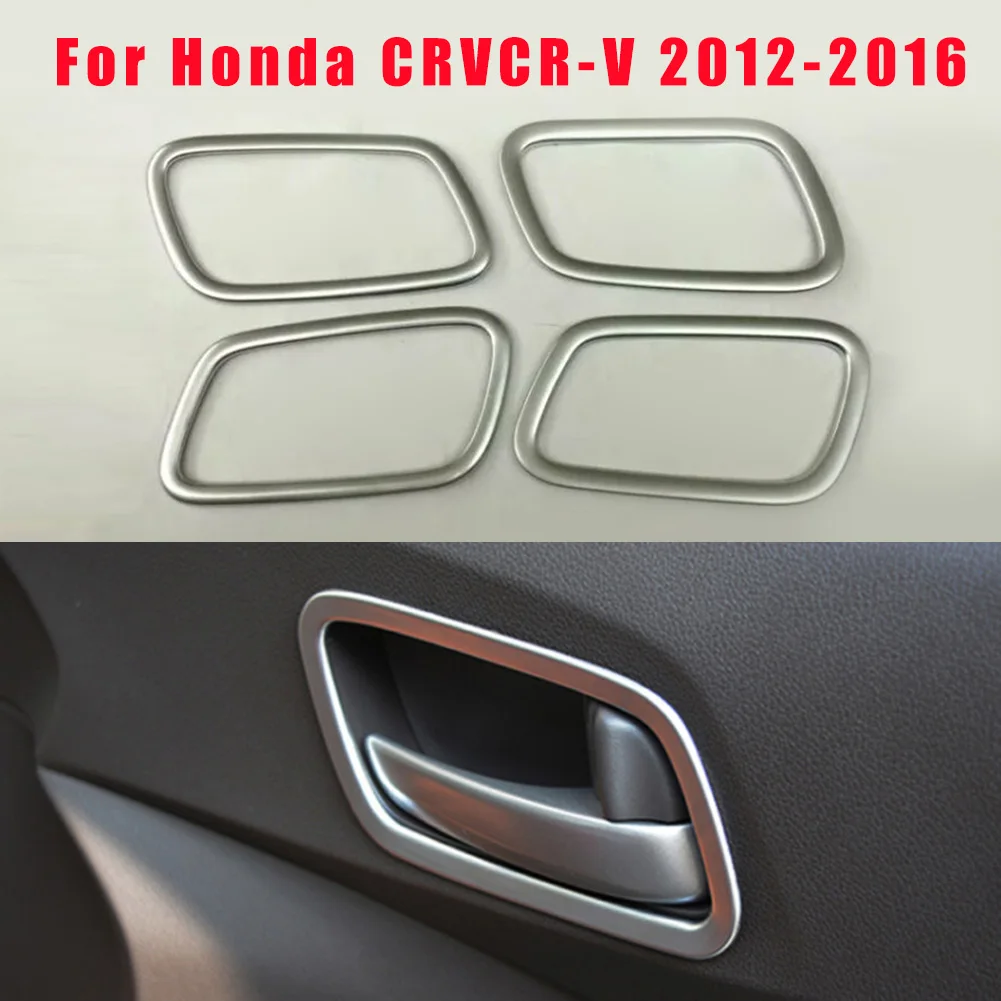 

4Pcs Car Inner Door Bowl Decor Cover For Honda CRV CR-V 2012-2016 ABS Chrome Car Sticker Decoration Cover