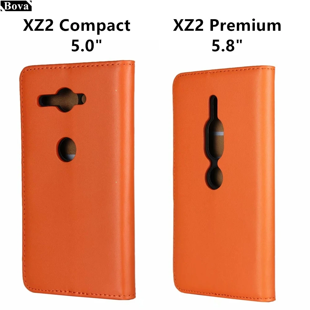 Футляр для телефона с карманом для карт Sony Xperia XZ2 Premium 5,8" и XZ2 Compact 5,0" из кожи с крышкой-обложкой и держателем GG.