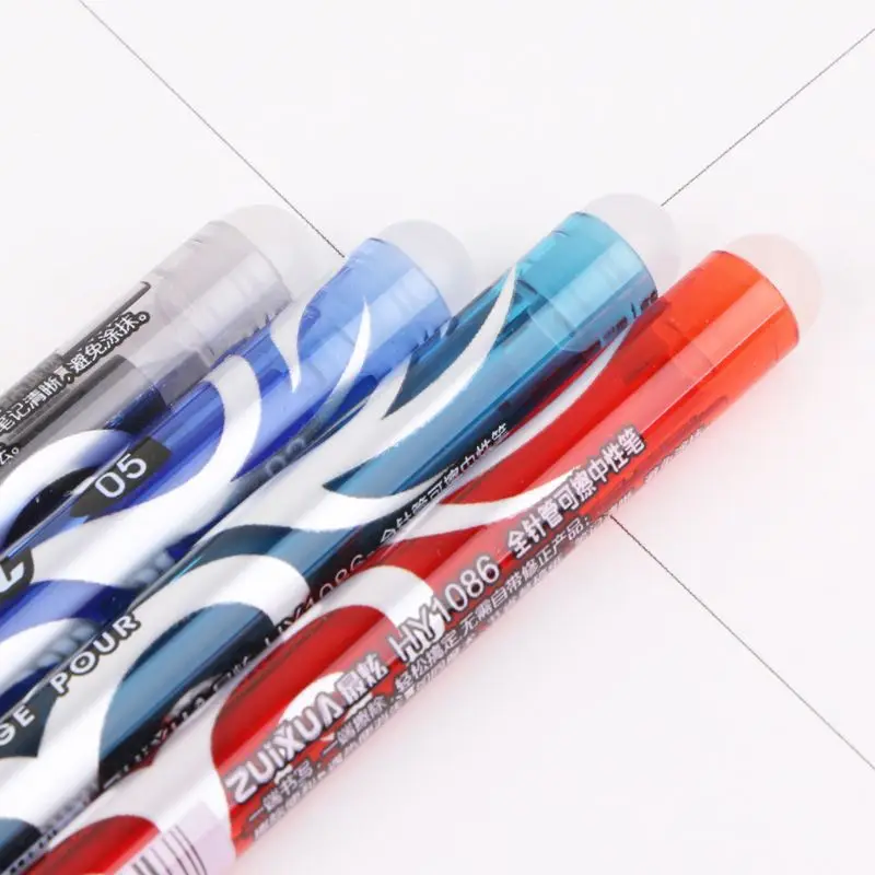 

12pcs 0.5mm Erasable Pen Red Blue Black Refill Gel Ink Pens Set School Office Supplies Stationery Student Kids Gift