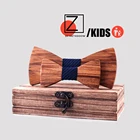 Комплект из галстука-бабочки для родителей и детей, милый клетчатый бабочка с принтом зебры, для семейвечерние ужина, свадьбы, аксессуары темно-синего цвета