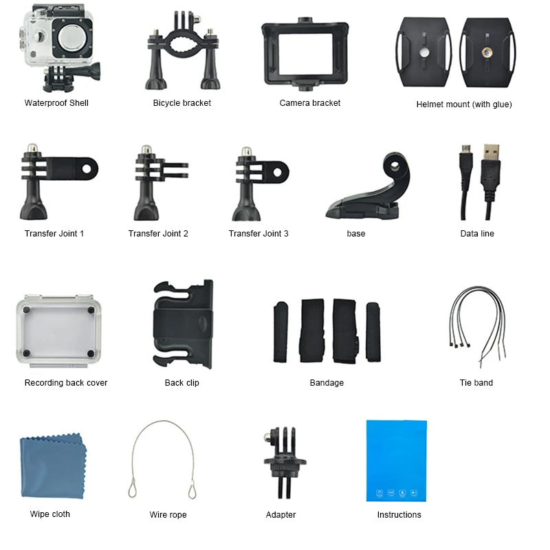 Sports Action Video Camera 4K Waterproof Wide View Angle Bike Outdoor Cameras Photography Video Camera Camcorder Cameras